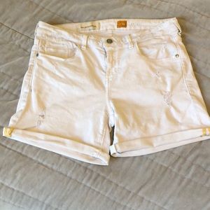 White shorts from Anthropologie